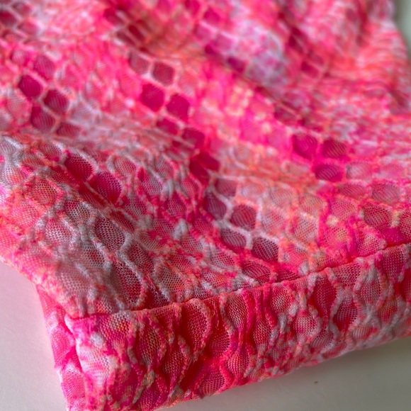 NWT M Isabella Rose scoop bikini bottom neon pinks corals high leg new hot pink - Picture 3 of 12